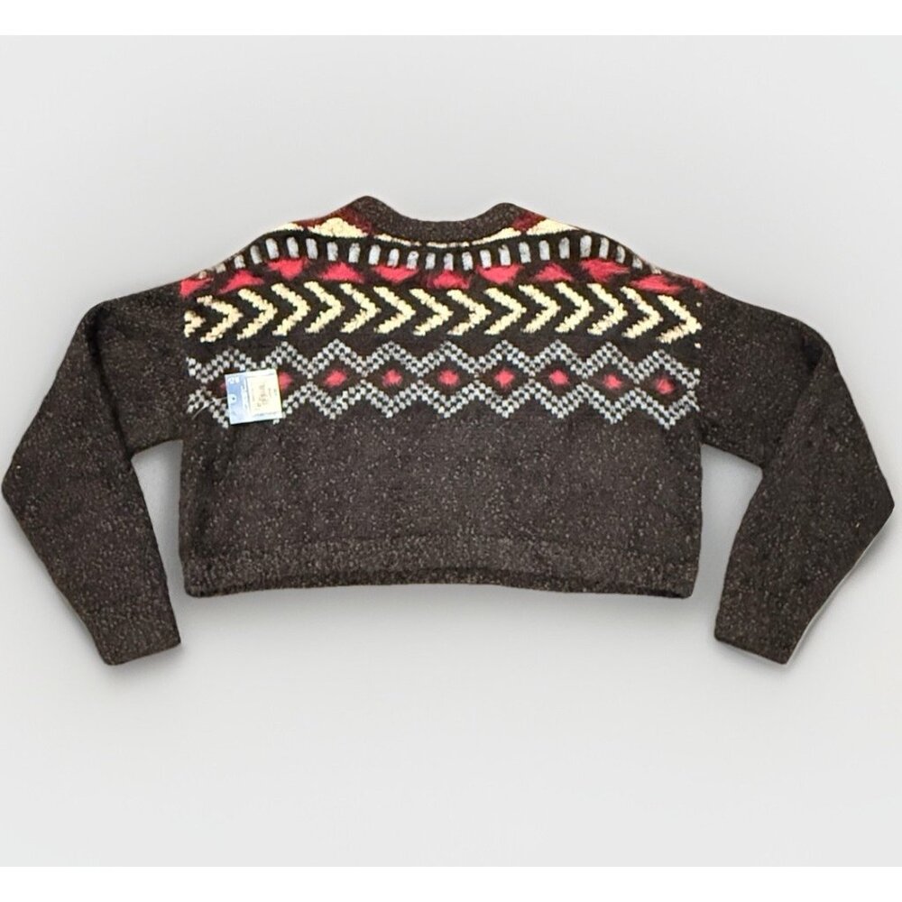Fair Isle Nordic Sweater Arizona Jean Co Cropped Aztec Soft Fizzy Small NEW! - Picture 2 of 10